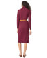 Women's Turtleneck Belted Long-Sleeve Dress