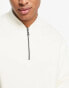 ASOS DESIGN heavyweight oversized sweatshirt with zip detail in off white