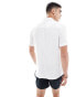 ASOS DESIGN regular fit viscose shirt with revere collar in white