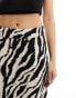 Object a line midi skirt in zebra print