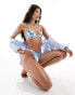 South Beach high leg metallic bikini bottom in light blue