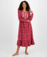 Women's Long-Sleeve Plaid Flannel Robe, Created for Macy's