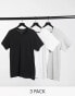 Calvin Klein 3pk t-shirts in black white and grey