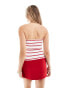 Pull&Bear bandeau top in red stripe