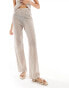 Object crochet lace tie waist beach trouser co-ord in cream