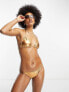 Stradivarius bikini bottom in metallic gold