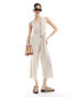 Threadbare Isabella linen blend jumpsuit in off white