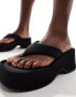 Stradivarius flatform thong sandal in black