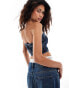 Calvin Klein Jeans denim tube top in dark wash