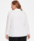 Plus Size High-Neck Button-Front Blouse