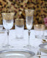 Gold-Tone Embellished White Wine Goblet with Gold-Tone Rings, Set of 4