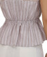 Women's Lace-Trim Striped Peplum Top