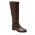 Trotters Larkin T1968-293 Womens Brown Wide Leather Zipper Knee High Boots 6