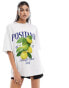 ASOS DESIGN oversized t-shirt with positano italy lemons graphic in ice marl