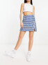 River Island boucle dogtooth print skirt co-ord in blue