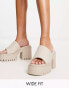 Public Desire Wide Fit Sabeena chunky heeled mules in off white