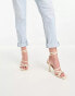 Bershka multi strap heeled sandals in ecru