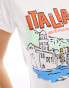 Stradivarius Italia graphic t-shirt in white