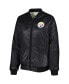 Women's Oatmeal, Black Pittsburgh Steelers Switchback Reversible Full-Zip Jacket