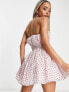 Collective the Label exclusive organza bandeau mini dress in pink heart