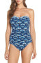 Tommy Bahama Women's 189231 Tide Dye Seashells Bandeau One-Piece Swimsuit Size 6