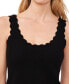 Women's Solid Scalloped Neck Knit Sweater Tank Top