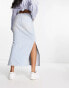 ASOS DESIGN denim cargo maxi skirt in bleach