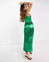 Never Fully Dressed lace cut-out slip midaxi dress in emerald