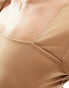 Hollister seamless square neck bodysuit in camel