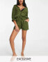 Esmee Exclusive co-ord beach shorts in khaki