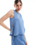 Vero Moda tie side top co-ord in medium blue chambray