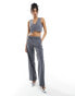 Bershka wide leg tailored trousers co-ord in grey