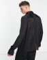 ASOS DESIGN relaxed satin shirt with flute sleeve in black