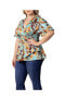 Plus Size Encore Short Sleeve Printed Top