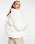 Napapijri Belay velvet puffer jacket in white