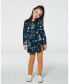 Big Girls Long Sleeve Tunic With Pocket Navy Printed Bambi