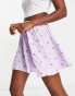 Urban Thread ruffled skirt co-ord in purple spot