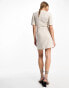 & Other Stories linen mini blazer dress in beige