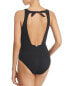 Amoressa 145222 Women's M One Piece High Neck Swimsuit Black Sz 10