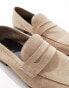 Walk London Capri Saddle Loafers In Taupe Suede