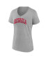 Women's Heather Gray Georgia Bulldogs Basic Arch V-Neck T-shirt