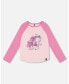 Big Girls Baseball Top With Print Unicorn