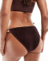 & Other Stories pleated tie waist bikini bottom in brown