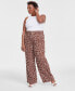 Plus Size Animal-Print Patch-Pocket Wide-Leg Pants, Created for Macy's