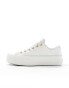 Converse Chuck Taylor All Star Lift Ox Platform trainers with crafted stitching in white