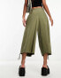 COLLUSION 3/4 length parachute trousers in khaki