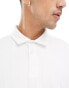 ASOS DESIGN oversized boxy polo with wide rib in white