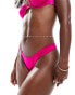 Free Society ruched side bikini bottom in jazz pink