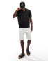 South Beach oversized knit beach polo in black