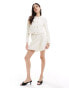 4th & Reckless boucle wrap mini skirt co-ord in cream